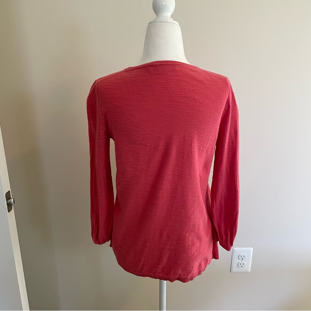 Loft Split Neck Tassel Sweater - Picture 2 of 5